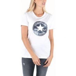 Converse Koszulka Biały. Białe podkoszulki męskie Converse, l, z nadrukiem, z bawełny, bez kołnierzyka, krótkie. Za 102,95 zł.