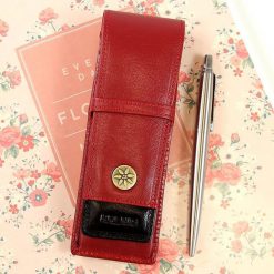 KRENIG Scarlet 13032 czerwone skórzane etui na długopisy. Czerwone etui męskie Krenig, ze skóry. Za 67,99 zł.