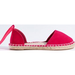 Buty damskie: Espadryle z wiązaniem - Różowy