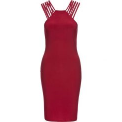 Sukienka bonprix czerwony. Czerwone sukienki damskie bonprix, bez wzorów, eleganckie, bez kołnierzyka, bez rękawów. Za 59,99 zł.