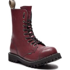 Glany STEEL - 106/O/F Burgund. Czerwone glany damskie Steel, ze skóry, klasyczne, bez obcasa, bez zapięcia. Za 279,00 zł.