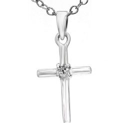 Srebrny naszyjnik z diamentową zawieszką - dł. 40 cm. Szare naszyjniki damskie Vittoria Jewels, z diamentem, srebrne. W wyprzedaży za 229,95 zł.