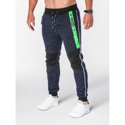 SPODNIE MĘSKIE DRESOWE P639 - GRANATOWE. Niebieskie spodnie męskie Ombre Clothing, s, bez wzorów, z bawełny. Za 55,00 zł.
