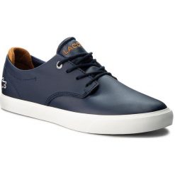 Tenisówki LACOSTE - Esparre 318 1 Caj 7-36CAJ0003NT3 Nvy/Dk Tan. Niebieskie półbuty damskie marki Lacoste, bez wzorów, z gumy, bez zapięcia. W wyprzedaży za 199,00 zł.