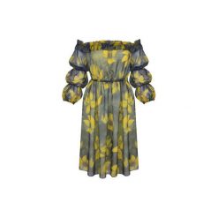 Sukienka Agnes black. Różowe sukienki damskie Cool me, z nadrukiem, z szyfonu, bez kołnierzyka, bez rękawów, midi. Za 239,00 zł.