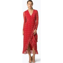 NA-KD - Sukienka damska, czerwony. Czerwone sukienki damskie NA-KD, w kwiaty, bez kołnierzyka, bez rękawów, kopertowe. Za 229,95 zł.