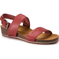 Sandały BIG STAR - DD274A016 Red. Czerwone klapki damskie BIG STAR, bez wzorów, ze skóry, bez obcasa. W wyprzedaży za 129,00 zł.