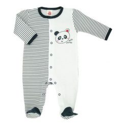 Makoma Chłopięcy Kombinezon Panda 68 Biały/Czarny. Czarne kombinezony niemowlęce marki Makoma, z nadrukiem, z bawełny. Za 49,00 zł.