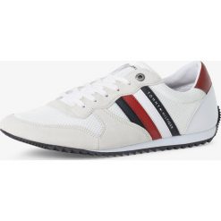 Tommy Hilfiger - Tenisówki męskie z dodatkiem skóry, biały. Białe trampki męskie TOMMY HILFIGER, bez wzorów, ze skóry, klasyczne, bez zapięcia. Za 359,95 zł.