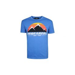 T-shirty z krótkim rękawem Dsquared S74GD0291. Niebieskie t-shirty męskie Dsquared, s, bez wzorów, bez kołnierzyka, krótkie. Za 489,00 zł.