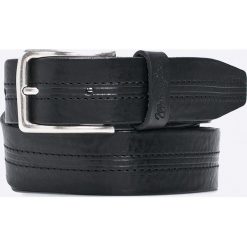 Wrangler - Pasek skórzany. Czarne paski męskie marki Wrangler, w paski, ze skóry. W wyprzedaży za 149,90 zł.