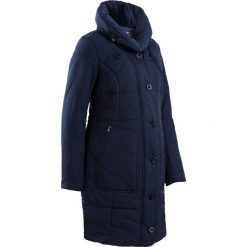 Krótki płaszcz pikowany ciążowy bonprix ciemnoniebieski. Niebieskie płaszcze damskie bonprix, bez wzorów, moda ciążowa, krótkie. Za 124,99 zł.