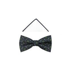Grafitowa mucha męska z zielonym wzorem A260. Szare muszki męskie Modini Moda Męska, na co dzień, bez wzorów, z tkaniny, eleganckie. Za 44,55 zł.