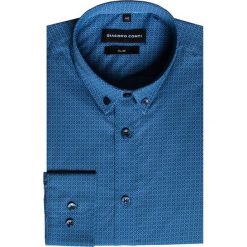Koszula SIMONE KDGS000241. Niebieskie koszule męskie Giacomo Conti, m, bez wzorów, z bawełny, button down, z długim rękawem. Za 169,00 zł.