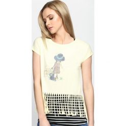 Bluzki damskie: Żółty T-shirt Crazy Night