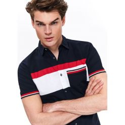 Koszula z łączonych materiałów dopasowana. Koszule męskie Top Secret, na lato, m, bez wzorów, z tkaniny, eleganckie, bez kołnierzyka, z krótkim rękawem. W wyprzedaży za 24,99 zł.