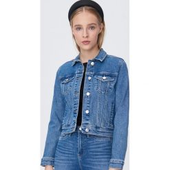 Klasyczna kurtka jeansowa - Niebieski. Niebieskie kurtki damskie Sinsay, s, bez wzorów, z jeansu, klasyczne, bez kaptura. Za 79,99 zł.