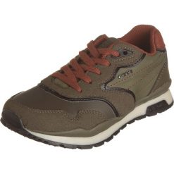 Sneakersy "Pavel" w kolorze oliwkowo-pomarańczowym. Brązowe trampki chłopięce marki geox kids, z gumy, na sznurówki. W wyprzedaży za 142,95 zł.