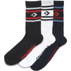 Converse 3-pack Skarpetki Czarny Niebieski Biały. Niebieskie skarpetki męskie Converse, bez wzorów, z bawełny. Za 45,95 zł.