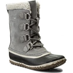 Śniegowce SOREL - Caribou Slim NL2649 Quarry 052. Szare buty zimowe damskie Sorel, z gumy. W wyprzedaży za 339,00 zł.