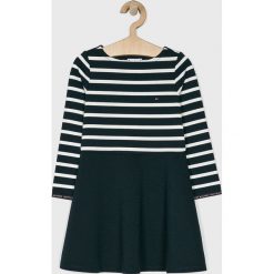 Tommy Hilfiger - Sukienka dziecięca 110 - 64 cm. Niebieskie sukienki dziewczęce TOMMY HILFIGER, bez wzorów, z elastanu, casualowe, bez rękawów, mini, rozkloszowane. W wyprzedaży za 219,90 zł.