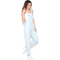 Katrus Kombinezon damski K380 light blue, jasnoniebieski, XL. Niebieskie kombinezony damskie KATRUS, xl, bez wzorów, z bawełny, bez kołnierzyka, bez rękawów. W wyprzedaży za 275,00 zł.