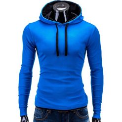 Bluzy męskie: BLUZA MĘSKA Z KAPTUREM CAMILO – NIEBIESKO-CZARNA