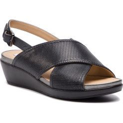 Sandały GEOX - D Abbie H D72P6H 0LC09 C9999 Black. Czarne klapki damskie Geox, bez wzorów, ze skóry, bez obcasa, na obcasie. W wyprzedaży za 309,00 zł.