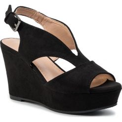 Sandały JENNY FAIRY - LS4987-01 Black. Czarne klapki damskie Jenny Fairy, bez wzorów, ze skóry ekologicznej, bez obcasa, na obcasie. Za 99,99 zł.