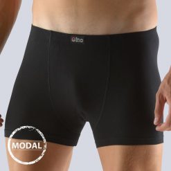 Bokserki męskie GINO Modal krótkie, czarne. Czarne bokserki męskie GINO, bez wzorów, z dzianiny. Za 36,99 zł.
