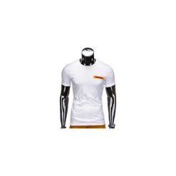 T-SHIRT MĘSKI BEZ NADRUKU S824 - BIAŁY. Białe t-shirty męskie z nadrukiem Ombre Clothing, m. Za 29,00 zł.