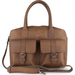 Torebki klasyczne damskie: Skórzana torebka w kolorze szarobrązowym – 37 x 26 x 13 cm