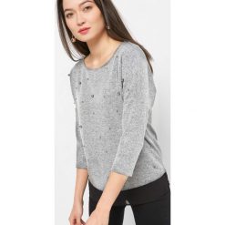 Lekki sweter z perełkami. Szare bluzki nietoperze marki Orsay, s, z elastanu. W wyprzedaży za 50,00 zł.