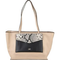 Torebki klasyczne damskie: Skórzana torebka w kolorze nude – (S)32 x (W)24 x (G)15 cm