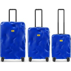 Walizki Stripe w zestawie 3 el. Blue. Niebieskie walizki Crash Baggage, bez wzorów, z tkaniny, wakacyjne. Za 3175,00 zł.