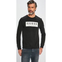 Guess Jeans - Bluza. Czarne bluzy męskie marki Guess Jeans, s, z nadrukiem, z bawełny, bez kaptura. Za 319,90 zł.