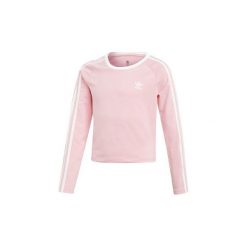T-shirty z długim rękawem Dziecko adidas Koszulka 3-Stripes Cropped. Różowe bluzki dziewczęce marki Adidas, z długim rękawem. Za 129,00 zł.