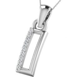 Naszyjniki damskie: Srebrny naszyjnik z diamentami – dł. 40 cm