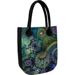 Torebki klasyczne damskie: Torebka „City” w kolorze antracytowym ze wzorem – (S)35 x (W)42 x (G)10 cm