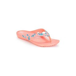 Japonki Crocs KADEE II SEASONAL FLIP W. Różowe klapki damskie Crocs, bez wzorów, bez obcasa. Za 89,00 zł.