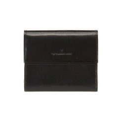 Portfele damskie: Skórzany portfel w kolorze czarnym – (D)10 x (S)11 cm