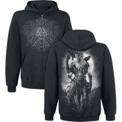 Bluzy męskie: Toxic Angel Odin Bluza z kapturem rozpinana czarny