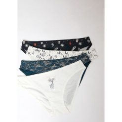 Etam - Figi Clea (4 pack). Zielone majtki damskie Etam, xs, z bawełny. W wyprzedaży za 49,90 zł.