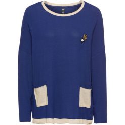 Bluzy damskie: Bluza dresowa bonprix kobaltowo-złoty
