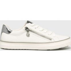 S. Oliver - Buty. Białe buty sportowe damskie S.Oliver, bez wzorów, z gumy, sportowe. W wyprzedaży za 159,90 zł.