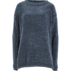 Sweter z szenili bonprix nocny niebieski. Niebieskie swetry damskie bonprix, bez wzorów, bez rękawów, bez kaptura. Za 74,99 zł.