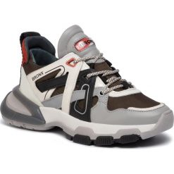 Sneakersy BRONX - 66285-AH BX 1621 Grey/O.White/Khaki/Rust 3252. Szare półbuty damskie Bronx, ze skóry. W wyprzedaży za 399,00 zł.
