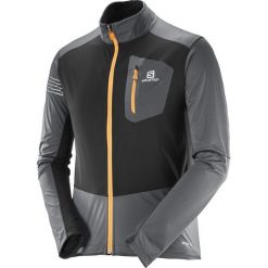 Salomon Rs Softshell Jkt M Forged Iron/Black S. Czarne kurtki sportowe męskie Salomon, s, bez wzorów, z tkaniny, bez kaptura, narciarskie. W wyprzedaży za 459,00 zł.