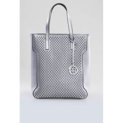 Shopper bag damskie: Torba z ażurowym panelem