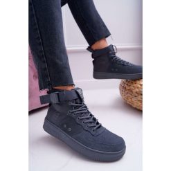 Sneakersy Damskie Trampki Szare Big Star EE274661. Szare buty sportowe damskie Tagless, ze skóry. Za 169,00 zł.
